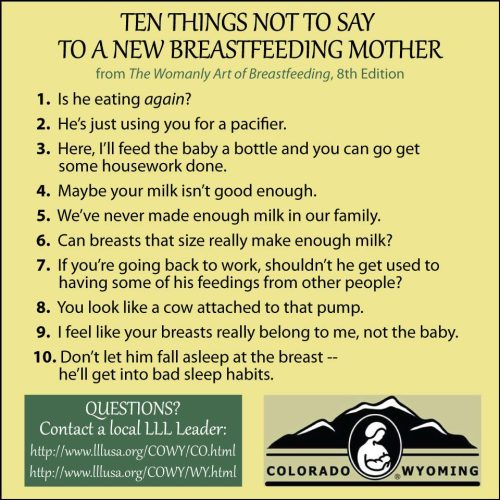 Δέκα φράσεις που δεν πρέπει να λέμε ποτέ σε μια νέα μητέρα που θηλάζει