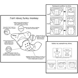 Πλενόμενη υφασμάτινη πάνα, χνουδωτή, Pocket One size – Funky Monkey