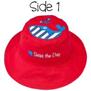 Καπέλο διπλής όψης, αντηλιακό UPF 50+Whale/Octopus – FlapJackKids