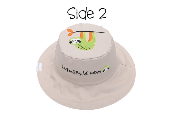 Καπέλο διπλής όψης, αντηλιακό UPF 50+, Lion/Sloth - FlapJackKids