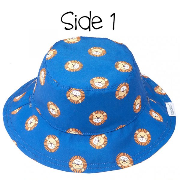 Καπέλο αντηλιακό διπλής όψης UPF 50+, Λιοντάρι-Μαϊμού - FlapJackKids